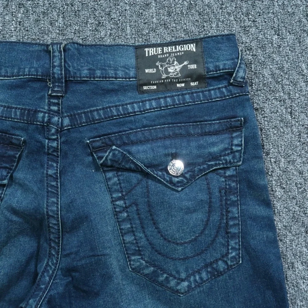 True Religion Jeans Mens 33x33 Blue Geno Flap‎ Big T Relaxed Slim 5 Pocket NWT